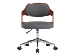 Juego de 2 Sillas de comedor giratorias madera curvada y tela gris ES652679