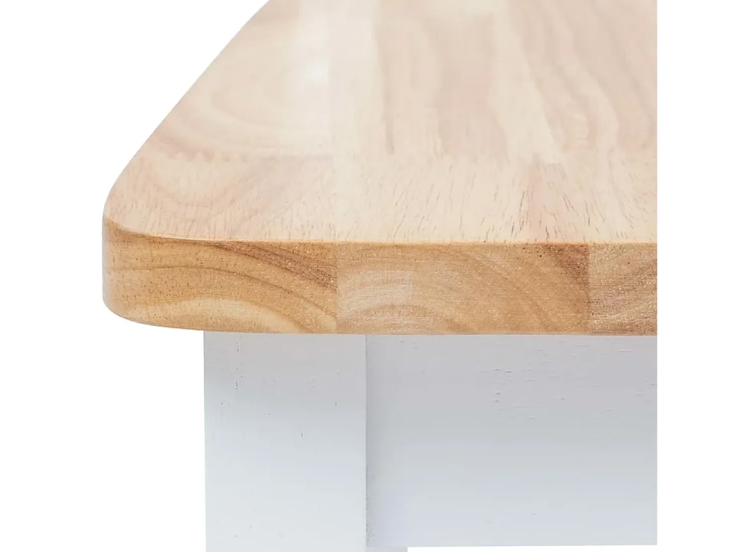 Juego de 4 sillas de comedor de madera maciza de caucho blanco y claro