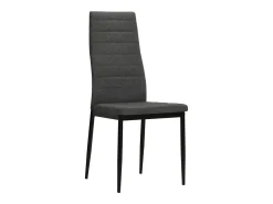 Juego de 2 sillas de comedor de tela gris oscuro