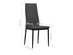 Juego de 2 sillas de comedor de tela gris oscuro