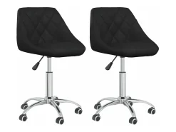 Juego de 2 Sillas de comedor giratorias cuero sintético negro ES867935