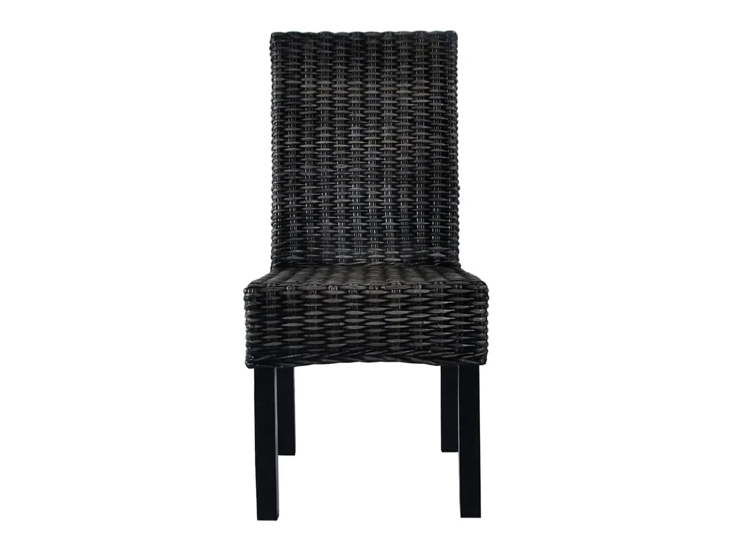 Juego de 2 Sillas de comedor ratán Kubu y madera mango negro ES112585