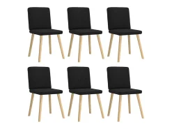 Juego de 6 sillas de comedor de tela negra