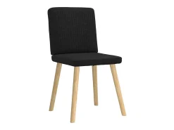 Juego de 6 sillas de comedor de tela negra