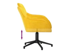 Juego de 2 sillas de comedor giratorias de terciopelo amarillo