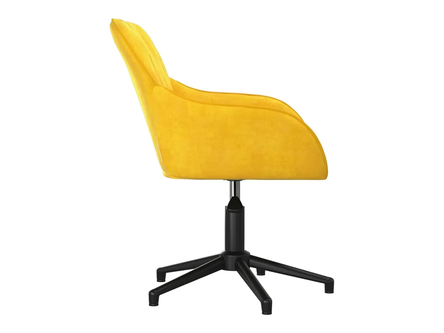 Juego de 2 sillas de comedor giratorias de terciopelo amarillo