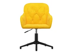 Juego de 2 sillas de comedor giratorias de terciopelo amarillo