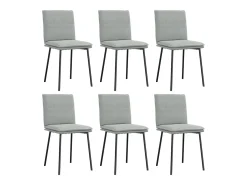 Juego de 6 sillas de comedor de terciopelo gris claro