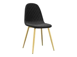 Juego de 4 Sillas de comedor terciopelo negro ES326776