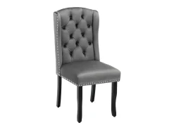 Juego de 2 sillas de comedor tapizadas en terciopelo - 49 x 61 x 100 cm - patas de roble - para dormitorio y sala de estar - gris