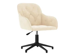 Juego de 2 Sillas de comedor giratorias terciopelo crema ES848987