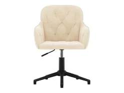 Juego de 2 Sillas de comedor giratorias terciopelo crema ES848987