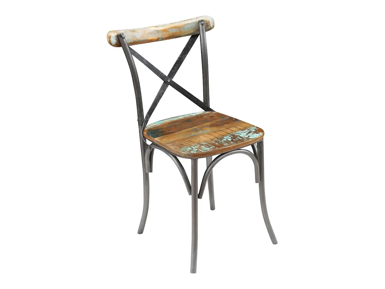 Juego de 6 sillas de comedor de madera maciza recuperada