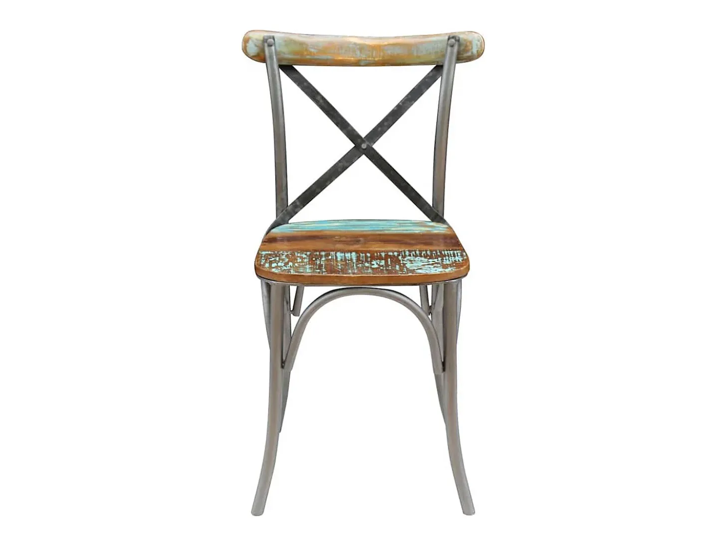 Juego de 6 sillas de comedor de madera maciza recuperada