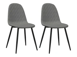 Juego de 2 Sillas de comedor terciopelo gris claro ES714016