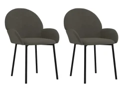 Juego de 2 Sillas de comedor terciopelo gris oscuro ES903012
