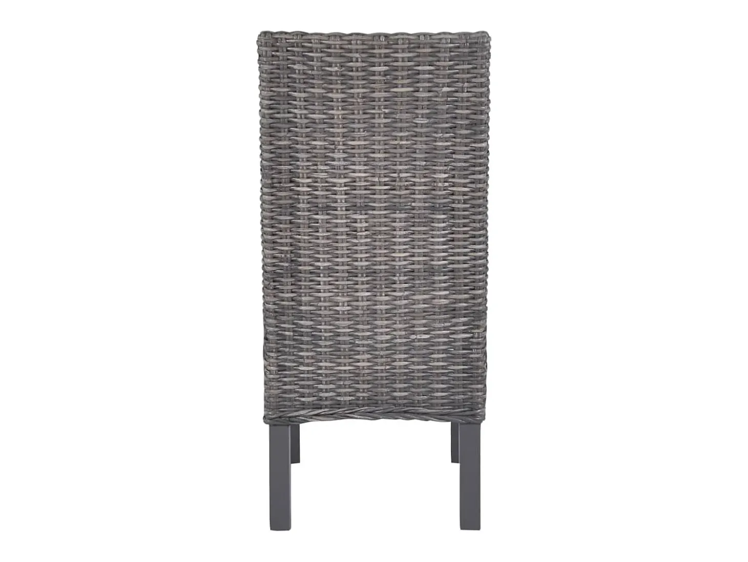 Juego de 4 sillas de comedor de ratán marrón Kubu y madera de mango