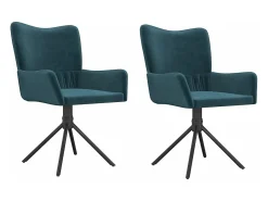 Juego de 2 Sillas de comedor giratorias terciopelo azul ES519958