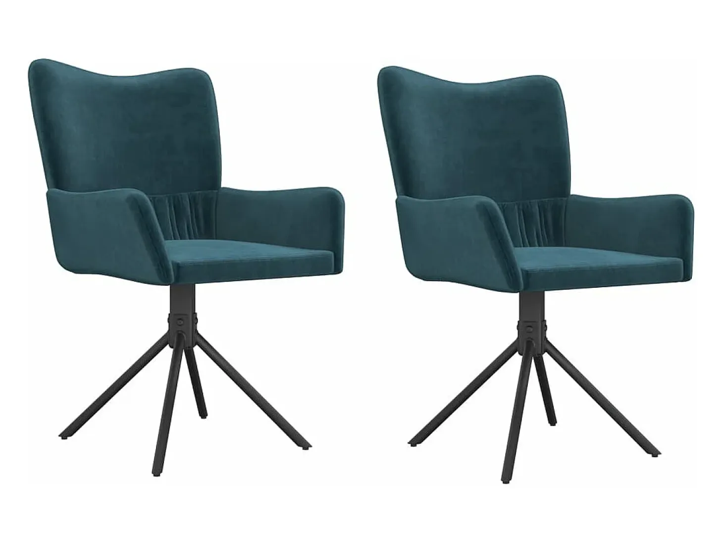 Juego de 2 Sillas de comedor giratorias terciopelo azul ES519958