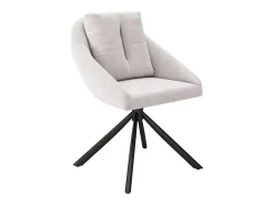 Juego de 2 sillas de comedor - con respaldo acolchado y función giratoria - terciopelo beige