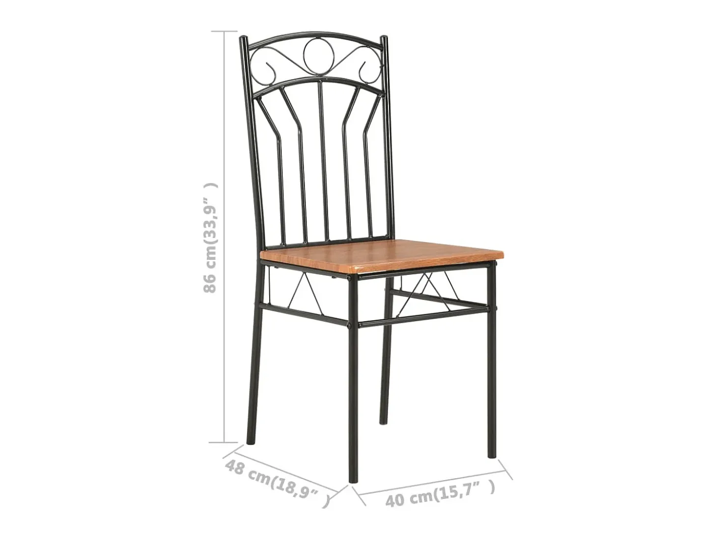Juego de 6 sillas de comedor de MDF marrón