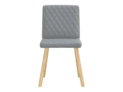 Juego de 4 sillas de comedor de tela gris claro