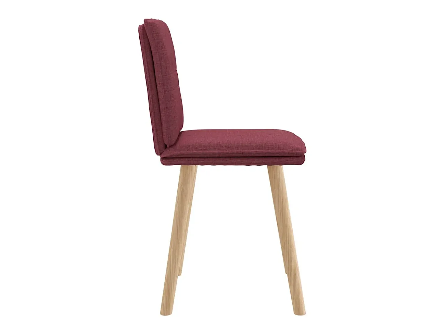 Juego de 2 sillas de comedor de tela color rojo burdeos
