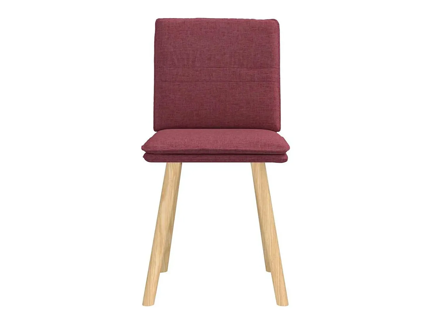 Juego de 2 sillas de comedor de tela color rojo burdeos