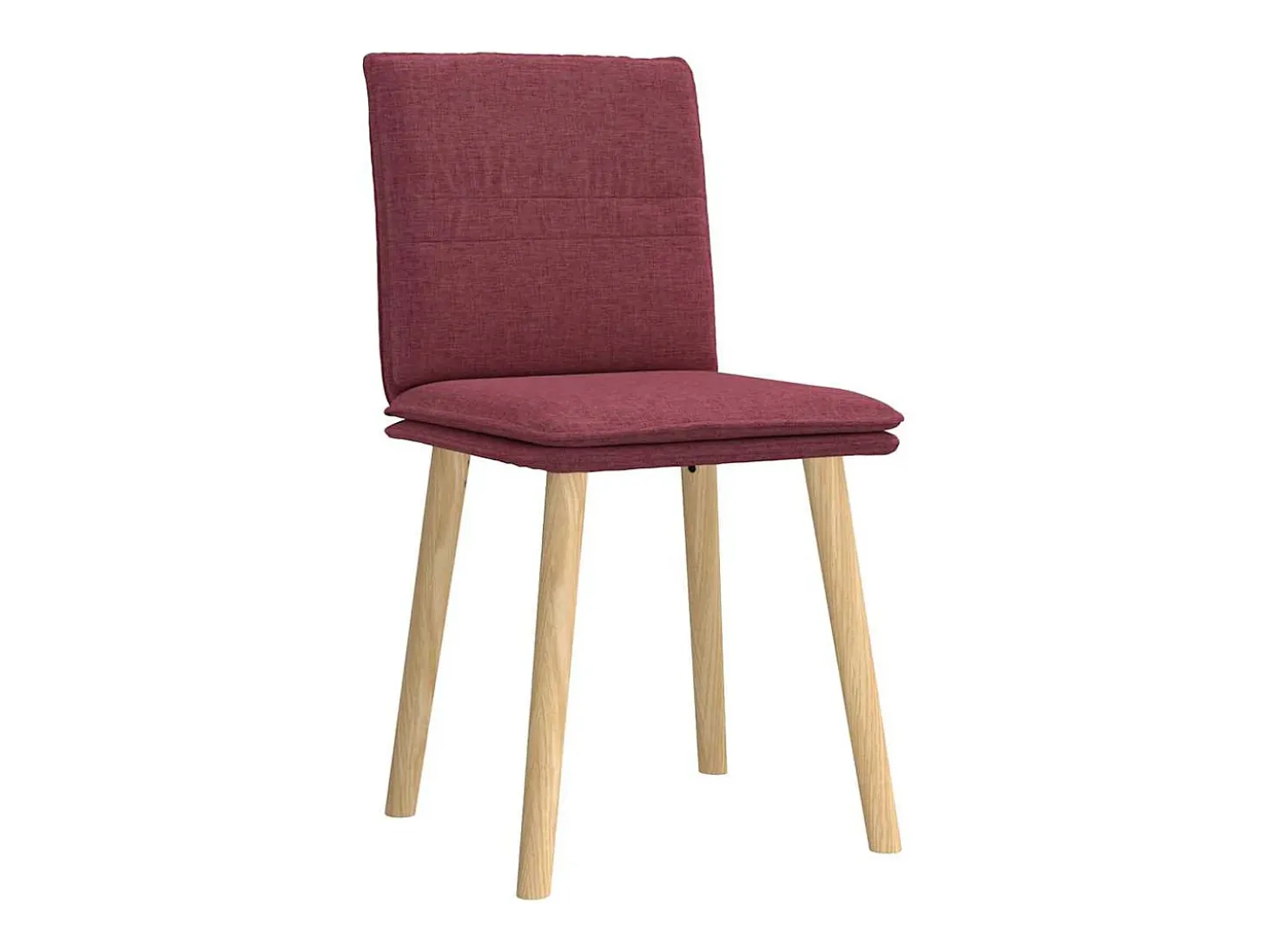 Juego de 2 sillas de comedor de tela color rojo burdeos