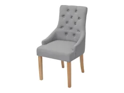 Juego de 2 Sillas de comedor giratorias tela gris claro ES917694