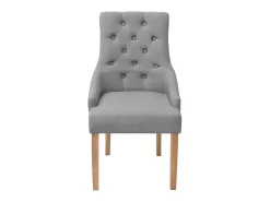 Juego de 2 Sillas de comedor giratorias tela gris claro ES917694