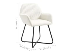 Juego de 4 sillas de comedor de tela color crema