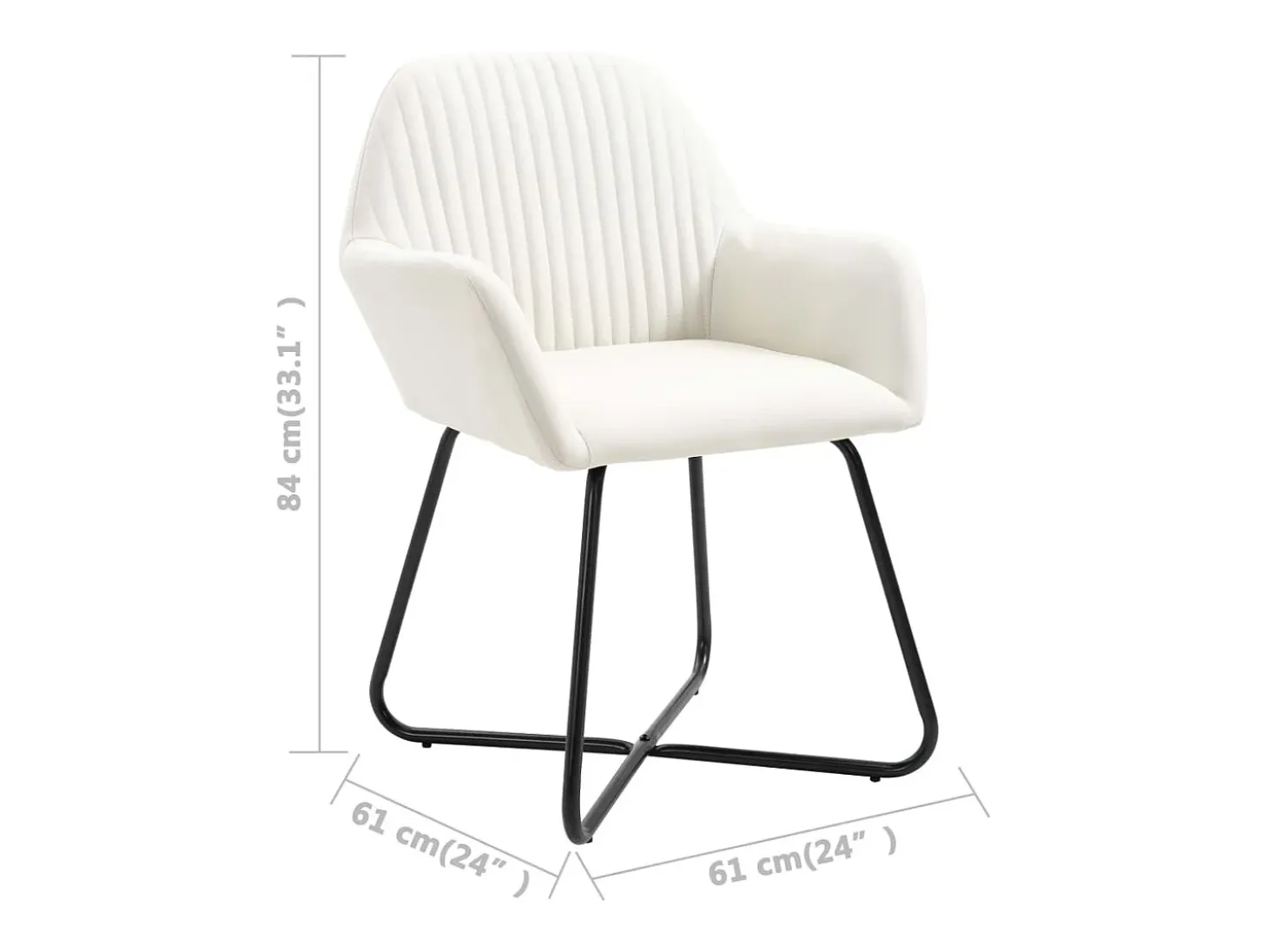Juego de 4 sillas de comedor de tela color crema