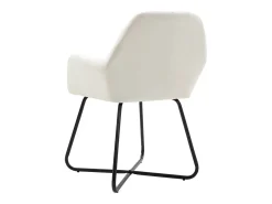 Juego de 4 sillas de comedor de tela color crema