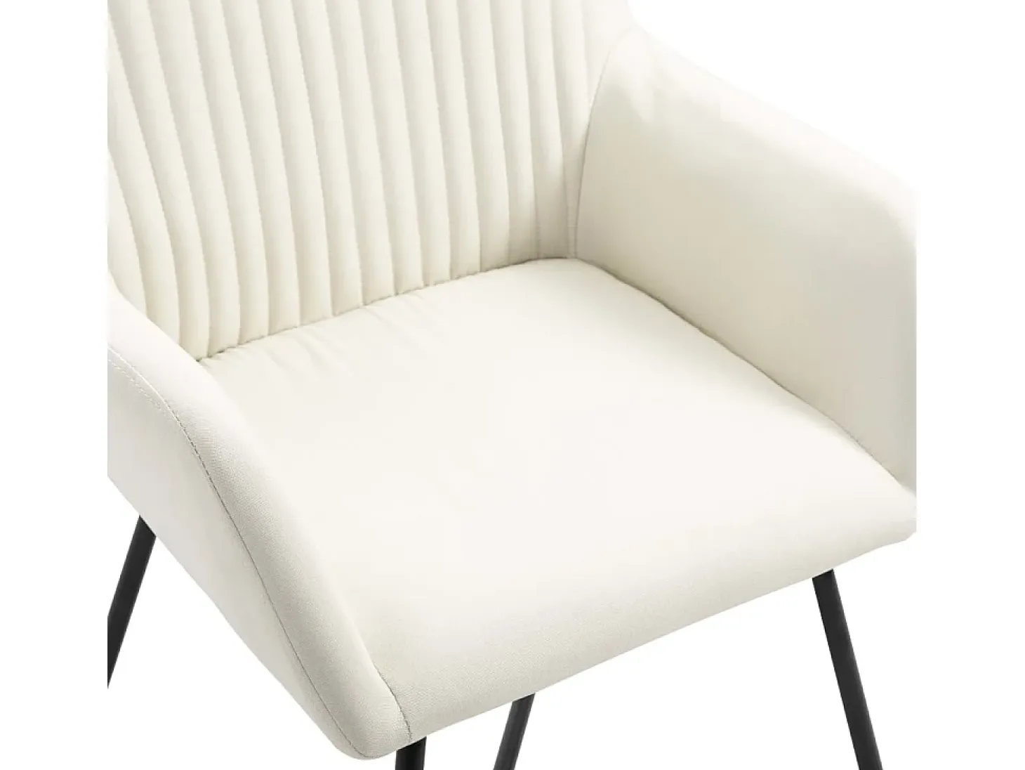 Juego de 4 sillas de comedor de tela color crema