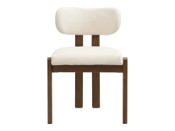 Juego de 6 sillas de comedor de madera maciza - 54 x 54 x 79 cm - Estilo moderno - acabado rizado - beige + marrón