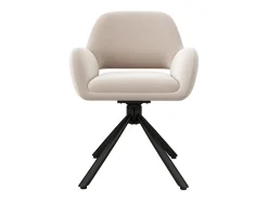 Juego de 6 sillas de comedor giratorias en terciopelo - 60 x 60 x 80 cm - con reposabrazos - beige
