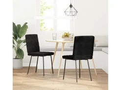 Juego de 2 sillas de comedor de terciopelo negro