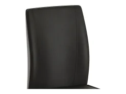 Juego de 2 sillas de comedor, piel sintética negra, respaldo acolchado, patas de metal