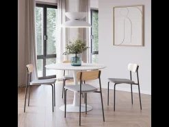 Juego de 2 sillas de madera con patas de metal 46x52 h78 cm