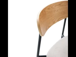 Juego de 2 sillas de madera con patas de metal 46x52 h78 cm
