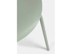 Juego de 4 sillas de polipropileno y patas verde oliva - TESSA