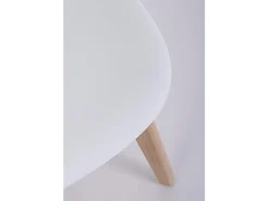 Juego de 4 sillas de polipropileno blanco y patas de madera - SISTEMA