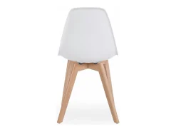 Juego de 4 sillas de polipropileno blanco y patas de madera - SISTEMA