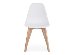 Juego de 4 sillas de polipropileno blanco y patas de madera - SISTEMA