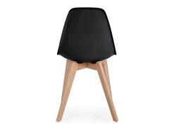 Juego de 4 sillas de polipropileno negro y patas de madera - SISTEMA