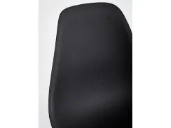 Juego de 4 sillas de polipropileno negro y patas de madera - SISTEMA