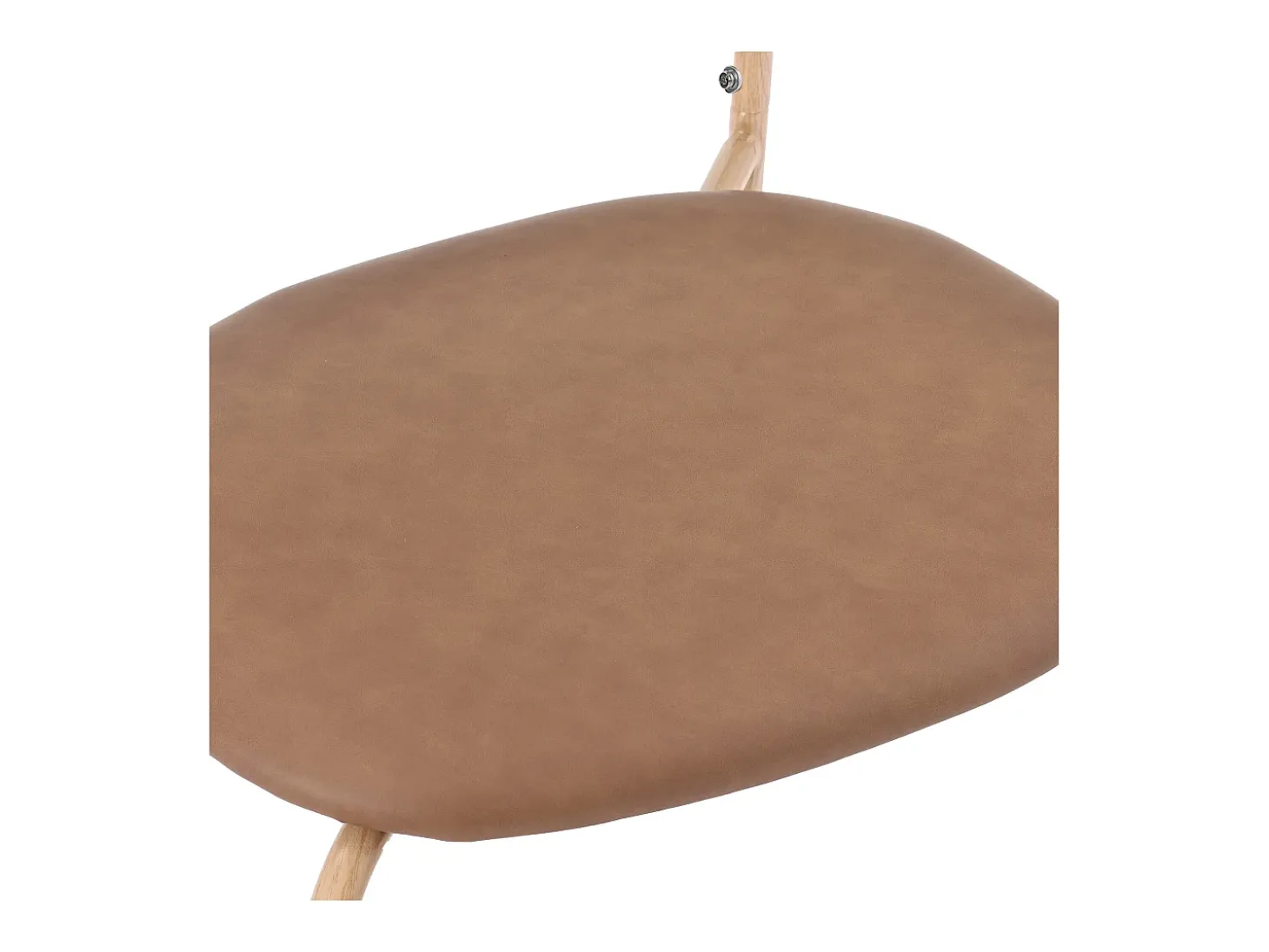 Juego de 2 sillas de ratán con asiento acolchado de PU, color marrón