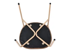 Juego de 2 sillas de ratán con asiento acolchado de PU, color marrón