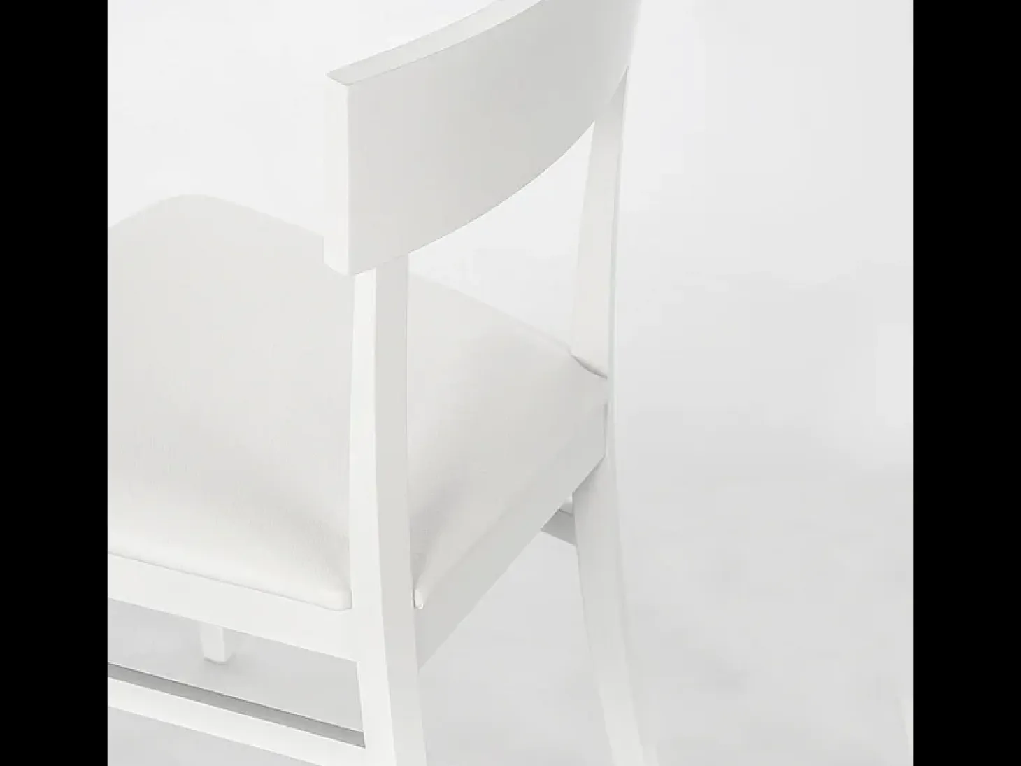 Juego de 2 sillas de salón "Siena" blancas de madera lacada, tapizadas modernas, 44x45 cm, 82 cm
